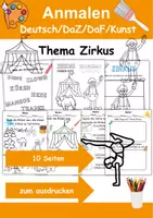 Vorschau - Arbeitsblätter - Materialpaket Zirkus Malen - DaZ/DaF/Kunst/Deutsch/Sachunterricht - Seite 1
