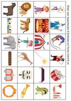 Vorschau - Mal- und Bastelvorlagen - Vokabelbilder Zirkus - Bilder zum ausschneiden (Klasse 1 und 2) - Seite 1