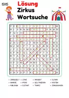 Vorschau - Arbeitsblätter - Wortsuchspiel/Wortsuche/Suchsel Zirkus (Grundschule) - 4 Varianten - Seite 3