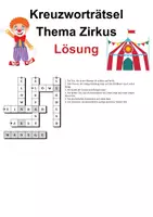 Vorschau - Arbeitsblätter - Kreuzworträtsel mit Lösung Zirkus (Grundschule) - DaZ/DaF, Deutsch, Wortschatz - Seite 2