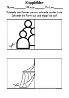 Vorschau - Arbeitsblätter - Klappbilder schneiden Zirkus - DaZ/DaF, Deutsch, Kunst - Seite 1