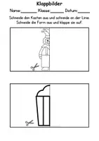 Vorschau - Arbeitsblätter - Klappbilder schneiden Zirkus - DaZ/DaF, Deutsch, Kunst - Seite 3