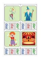 Vorschau - Arbeitsblätter - Zirkus Klammerkarten mit Lösung - DaZ/DaF, Deutsch (Klasse 1 und 2) - Seite 1