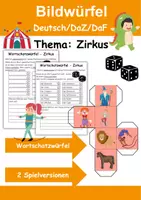 Vorschau - Arbeitsblätter - Bilderwürfel Zirkus - DaZ/DaF, Deutsch (Spiel) - Deckblatt