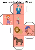 Vorschau - Arbeitsblätter - Bilderwürfel Zirkus - DaZ/DaF, Deutsch (Spiel) - Seite 1