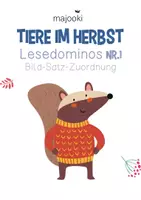 Vorschau - Spiele - Lesedominos Herbst - Tiere im Herbst 1 - Lesedominos Klasse 1 - Lesedominos Klasse 2 - 3-fach differenziert - Lesedomino für die Bild-Satz-Zuordnung - Lesedomino Klasse 1 - Lesedomino Klasse 2 - Freiarbeitsmaterial Deutsch - Freiarbeit Deutsch - Deckblatt