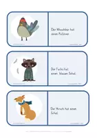 Vorschau - Spiele - Lesedominos Herbst - Tiere im Herbst 1 - Lesedominos Klasse 1 - Lesedominos Klasse 2 - 3-fach differenziert - Lesedomino für die Bild-Satz-Zuordnung - Lesedomino Klasse 1 - Lesedomino Klasse 2 - Freiarbeitsmaterial Deutsch - Freiarbeit Deutsch - Seite 3