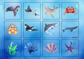 Vorschau - Stationenlernen - 🐬Unterwasser Meer Spiel "Merk es dir" - Seite 3