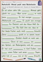 Vorschau - Arbeitsblätter - Nachschrift "Ahmad packt seine Büchertasche" mit Knickdiktat und Lückentext - DaZ / DaF / Deutsch - Deckblatt