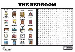 Vista previa - Hojas de trabajo - THE BEDROOM – Word Search (20 Words) - página 1