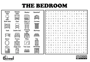 Vista previa - Hojas de trabajo - THE BEDROOM – Word Search (20 Words) - página 2