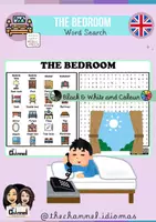 Vista previa - Hojas de trabajo - THE BEDROOM – Word Search (20 Words) - Portada