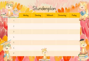 Vorschau - Arbeitsblätter - Stundenplan Giraffenklasse – Süße Stundenpläne für das Klassentier Giraffe 🏫🦒 - Seite 1