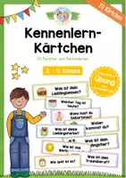 Vorschau - Arbeitsblätter - Kennenlernkärtchen "Das bin ich" - Deckblatt