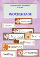 Vorschau - Mal- und Bastelvorlagen - WOCHENTAGE: Schilder für Ritual in der Klasse - Deckblatt