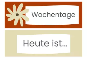 Vorschau - Mal- und Bastelvorlagen - WOCHENTAGE: Schilder für Ritual in der Klasse - Seite 1