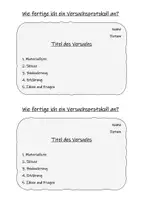 Vorschau - Experimente - Übersichtskarte Aufbau Versuchsprotokoll (Experimente in Sachkunde, BNT und Biologie) - Deckblatt