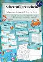 Vorschau - Stundenentwürfe - Scherenführerschein - Unterrichtsreihe Kunst Klasse 1, 2 (Schneiden) - Deckblatt