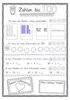 Vorschau - Arbeitsblätter - Portfolio: Zahlen bis 100 - Seite 1