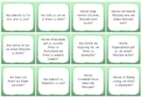 Vorschau - Arbeitsblätter - Konversationskarten Ethik - Armut - Seite 1