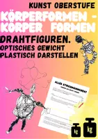 Vorschau - Stundenentwürfe - Kunststunde: Drahtfiguren (Körperformen, optisches Gewicht, Plastik) - Deckblatt