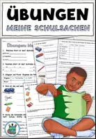 Vorschau - Arbeitsblätter - Übungen "Meine Schulsachen" - DaZ - Deckblatt