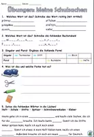Vorschau - Arbeitsblätter - Übungen "Meine Schulsachen" - DaZ - Seite 1