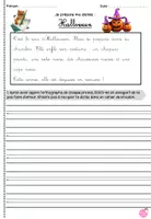 Aperçu - Feuilles d'exercices - Dictée - P2 - Halloween - Page 1