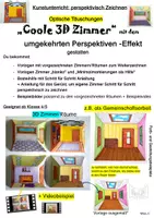 Vorschau - Mal- und Bastelvorlagen - Kunst: "Coole 3D Zimmer" mit dem umgekehrten Perspektiven- Effekt gestalten - Deckblatt