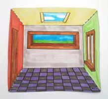 Vorschau - Mal- und Bastelvorlagen - Kunst: "Coole 3D Zimmer" mit dem umgekehrten Perspektiven- Effekt gestalten - Seite 3