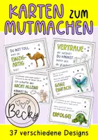 Vorschau - Anderer Materialtyp - Karten zum Mutmachen z.B. für den Schulanfang, zum Zeugnis, LEG - Deckblatt