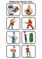 Vorschau - Arbeitsblätter - kleine Bildkarten Berufe - DaZ/DaF, Deutsch (Grundschule) - Seite 1