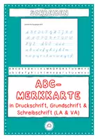Vorschau - Fördermaterial/Inklusion - ABC- Vorlage. Schreibschrift Merkkarte. Alphabet-Streifen am Arbeitsplatz - Deckblatt
