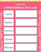 Vista previa - Decoración del aula - CALENDARIO SEMANAL: CONOCIENDO A MI CLASE - página 1