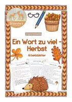 Vorschau - Arbeitsblätter - Ein Wort zu viel Herbst - Stolperwörter Texte - Deckblatt