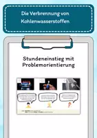Vorschau - Präsentationen/Tafelbilder - Einstieg Verbrennung von Kohlenwasserstoffen - Deckblatt