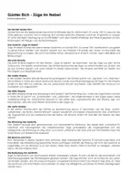 Vorschau - Arbeitsblätter - Günter Eich - Züge im Nebel - Deckblatt