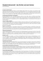Vorschau - Arbeitsblätter - Friedrich Dürrenmatt - Der Richter und sein Henker - Deckblatt