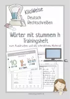 Vorschau - Arbeitsblätter - Trainingsheft in Papierform und interaktiv: Wörter mit stummem h / Dehnungs-h - Deckblatt