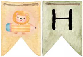 Vorschau - Poster - Wimpelkette Löwenklasse – Klassentier Löwe – Herzlich Willkommen Deko zum Schulstart & Einschulung 🦁 - Seite 1