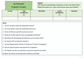 Vorschau - Arbeitsblätter - Materialpaket: Feldermodell - Seite 1