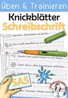 Vorschau - Arbeitsblätter - Schreibschrift (SAS) üben & trainieren mit Knickblättern - inklusive Blankovorlage - Schulausgangsschrift - Deckblatt