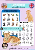 Aperçu - Affichage - WILD ANIMALS – Visual Dictionary (20 Words) - Page de couverture