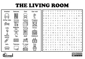Vista previa - Hojas de trabajo - THE LIVING ROOM – Word Search (20 Words) - página 2