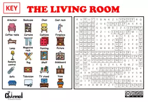Aperçu - Feuilles d'exercices - THE LIVING ROOM – Word Search (20 Words) - Page 3