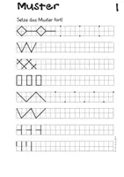 Vorschau - Arbeitsblätter - 62 Muster mit Lösungen (9 ABs, Feinmotorik) - Seite 1