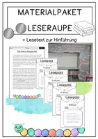 Vorschau - Arbeitsblätter - Materialpaket - wachsende Leseraupe zur Förderung der Lesemotivation - Deckblatt