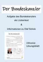 Vorschau - Arbeitsblätter - Der Bundeskanzler - Olaf Scholz - Deckblatt