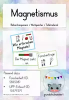 Vorschau - Stationenlernen - Magnetismus Reihentransparenz + Wortspeicher + Sicherung - Deckblatt