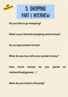Vorschau - Aufgabenkarten - Interviewfragen für die Sprechprüfung (ab Kl. 6, shopping) - Seite 1